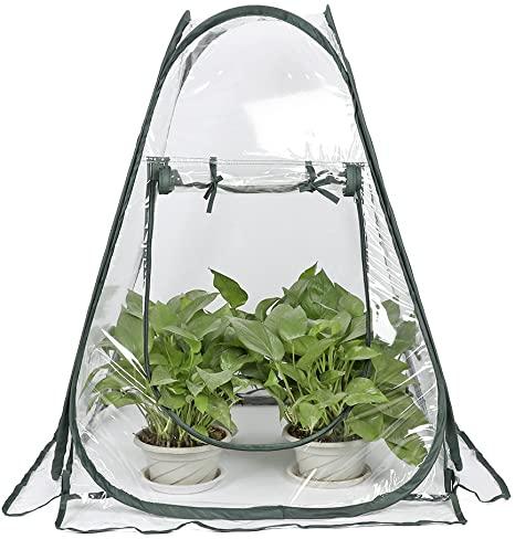 pannow Mini Greenhouse, PVC Indoor Outdoor Backyard Greenhouse Cover, Small Portable Gardening Plant Cover Garden Flower Shelter for Vegetables Herbs Flowers - 27.5