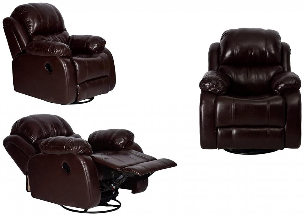 Woodstock 360 Degree Revolving and Rocking Recliner Chair (Brown) : Amazon.in: Home & Kitchen
