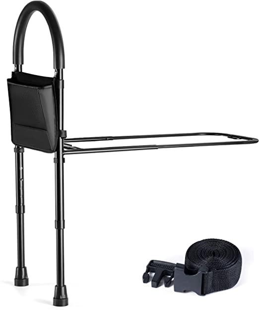 Amazon.com: Bed Assist Rail with Adjustable Heights - Bed Assist bar with Storage Pocket - Bed Rails for Seniors with Hand Assistant bar - Easy to get in or Out of Bed
