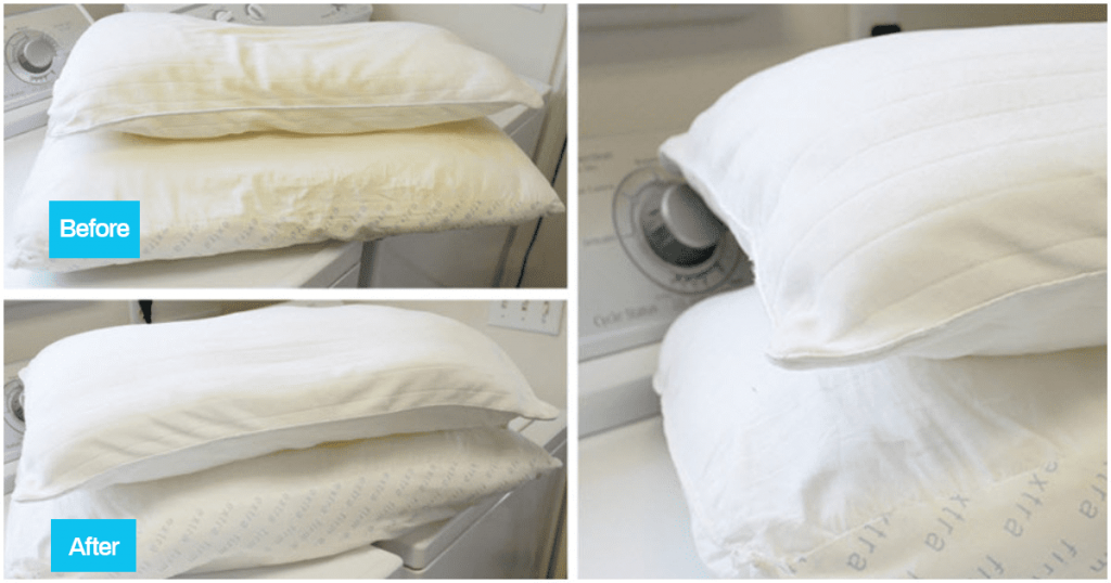 Nifty And Easy Method To Make Yellow Pillows White Again