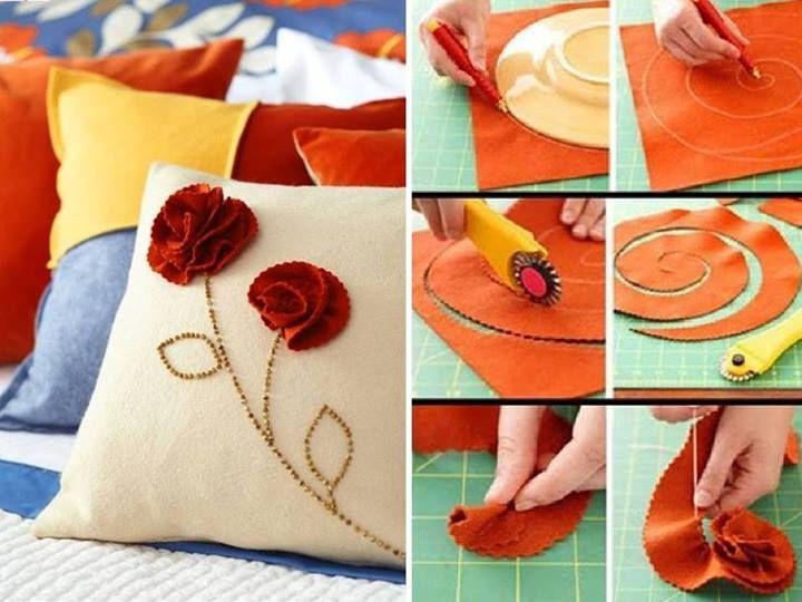 Decorate Your Pillows With Felt Flowers | Felt flowers diy, Felt flowers, Crafts