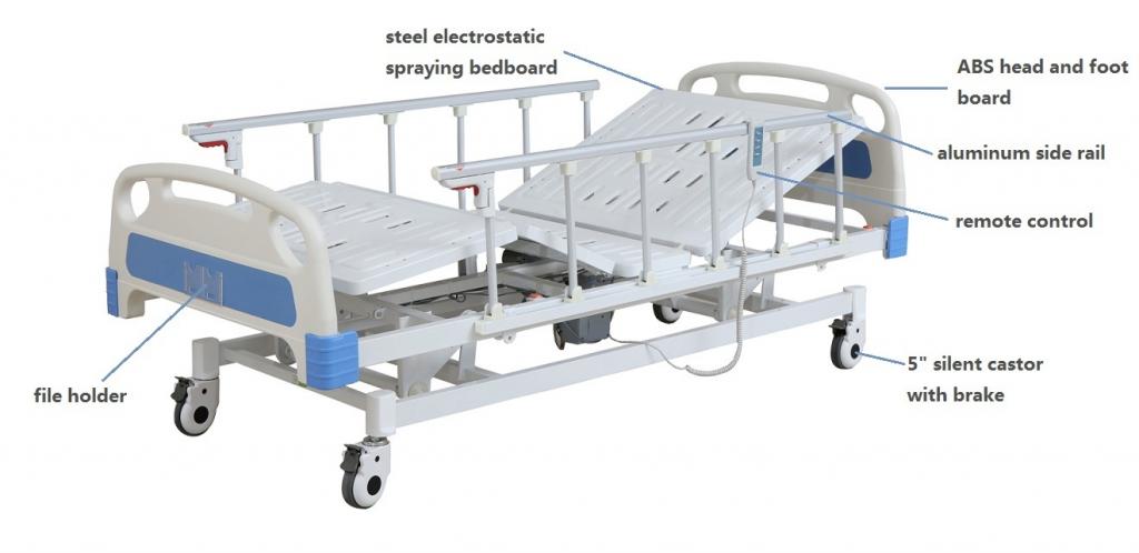 Height Adjustable Electric Hospital Bed 3 Functions for Medical Used - China Medical Equipment, Hospital Bed | Made-in-China.com