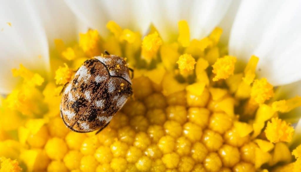 Adult Carpet Beetle On Flower