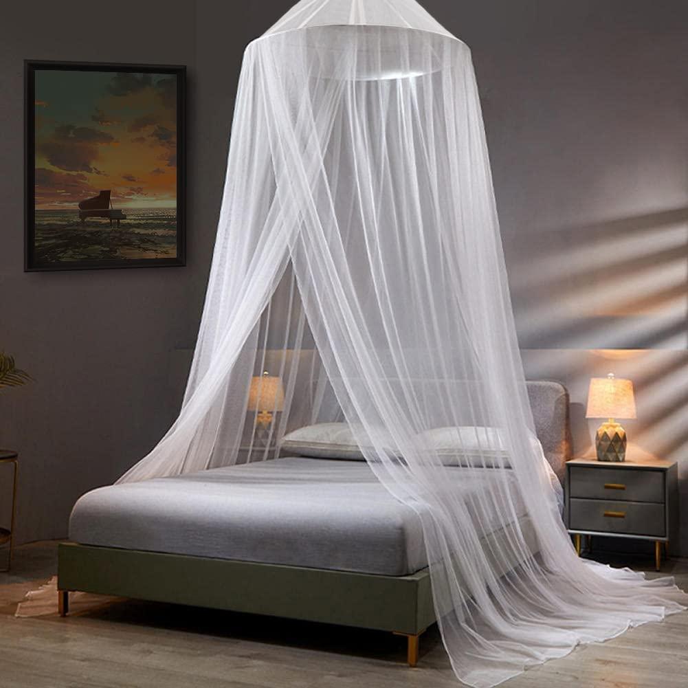 Buy Mosquito Net Bed Canopy for Girls,King Canopy Bed Curtains Queen Size from Ceiling,Dome Mosquito Netting Bed Tent Twin Girls Canopy Bed Decor for Baby Crib,Kid Bed and Adult Beds (White) Online