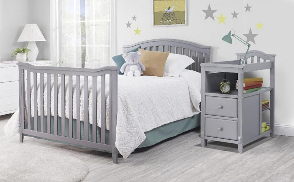 Sorelle Berkley Crib | Order a Sorelle Berkley 4-in-1 Convertible Crib & Changer in Gray - Bambi Baby