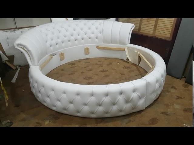 Round bed design by iwood - YouTube