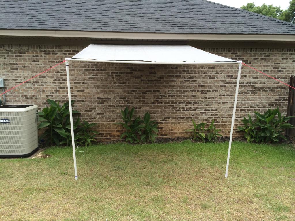 Tarp and PVC Canopy Lean-to Workspace : 12 Steps - Instructables