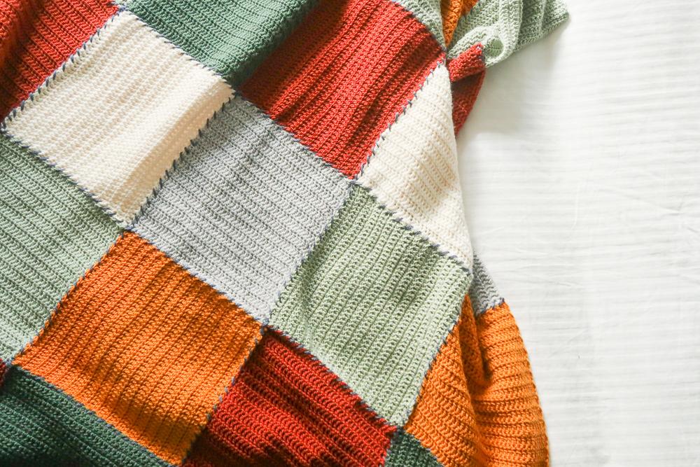 Block Blanket Beginner Crochet Blanket | Knitting with Chopsticks