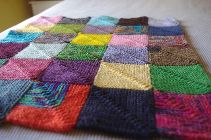 knitting blankets and a pattern for mitred squares knit as you go | Knitted blanket squares, Knitted blankets, Blanket knitting patterns