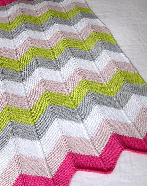 Chevron Baby Blanket pattern by Espace Tricot | Blanket knitting patterns, Baby blanket knitting pattern, Chevron baby blankets