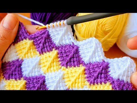 Super Easy Knitting krochet Tunisian beybi blanket - YouTube | Zig zag crochet, Kroşe, Tığ işleri