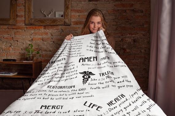 Healing Scriptures Fleece Prayer Blanket - Etsy