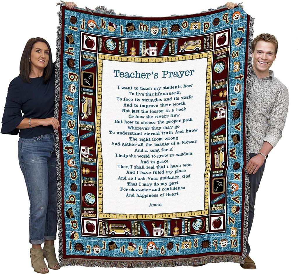 Amazon.com: Teacher's Prayer Blanket - Gift Tapestry Throw Woven from Cotton - Made in The USA (72x54) : Home & Kitchen