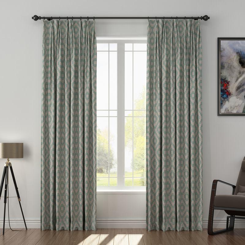 Pinch Pleat Nickel Grommet Print Blackout Curtain Drapery with Liner ChadMade Charlotte (1 Panel) Size and Header Type Custom|Curtains| - AliExpress