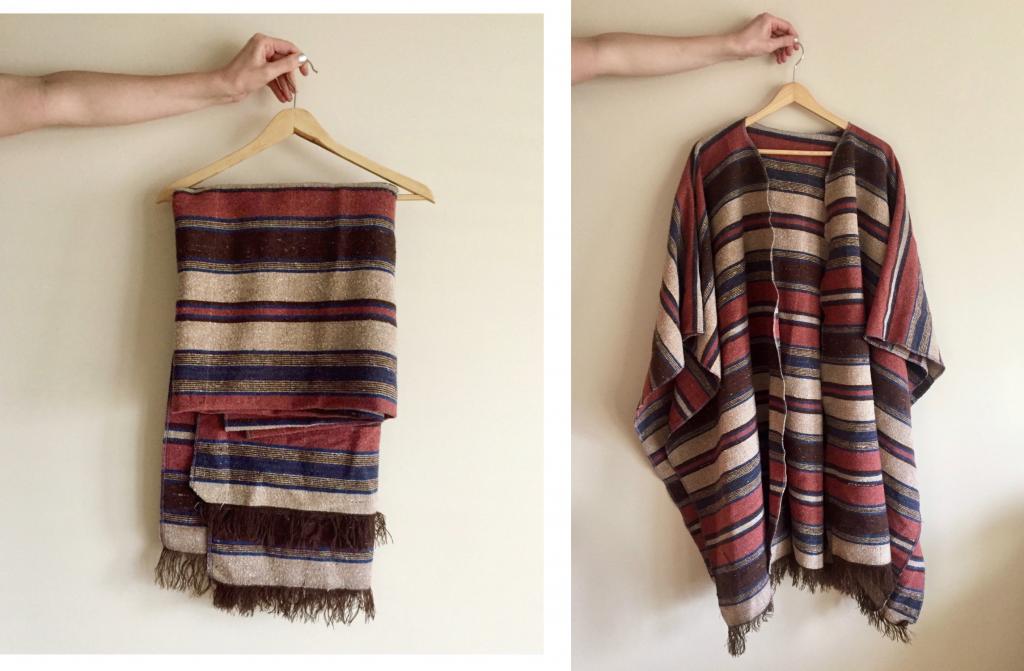 Fringed Blanket into Fall Poncho DIY | victoria day to day