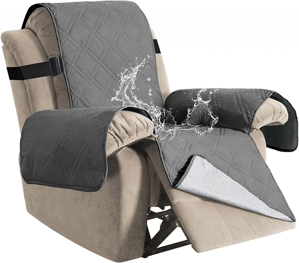 Amazon.com: H.VERSAILTEX 100% Waterproof Quilted Recliner Chair Cover Recliner Cover Recliner Slipcover for Living Room, Secure with Elastic Strap and Non Slip Puppy Paw Silicone Backing (Standard, Grey) : Home & Kitchen
