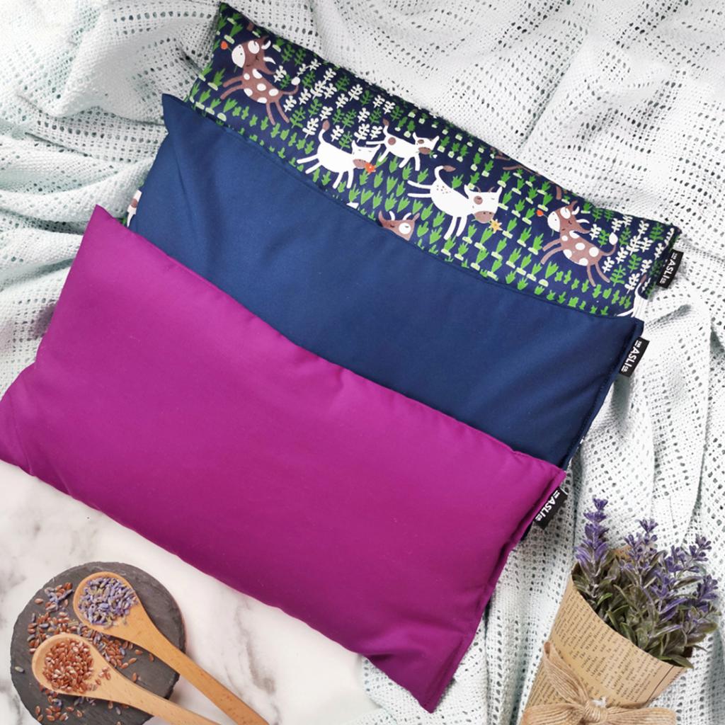 The Asli Co. | Lavender Aromatherapy Weighted Neck / Tummy / Back Pillow with Organic Flax Seeds