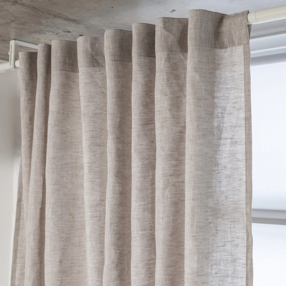 Linen Back Tab Curtain Panel - 53'' Width, Custom Length - Hidden Tabs in 2022 | Linen curtains, Tab curtains, Linen drapery