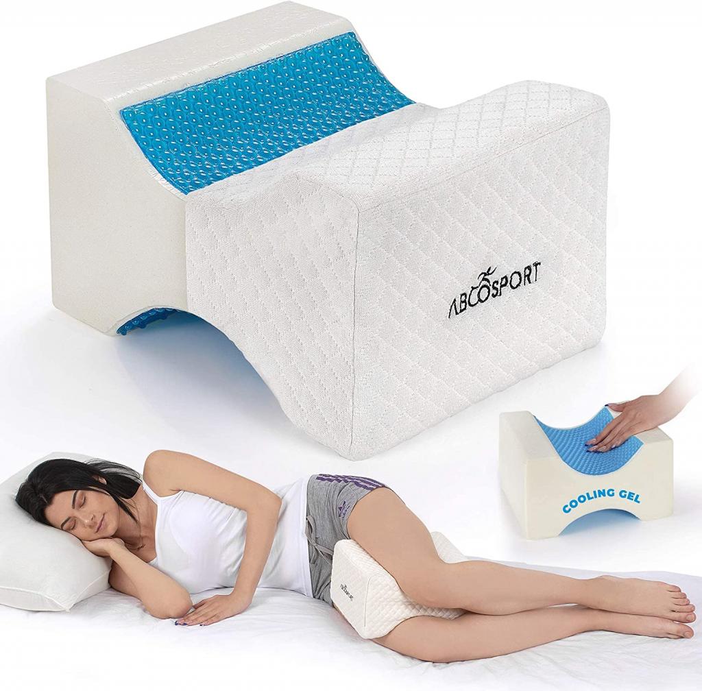 Amazon.com: Abco Tech Memory Foam Knee Pillow with Cooling Gel – Leg Wedge Pillow for Side Sleepers, Pregnancy, Spine Alignment and Pain Relief – Breathable, Hypoallergenic and Comfortable – with Washable Cover :