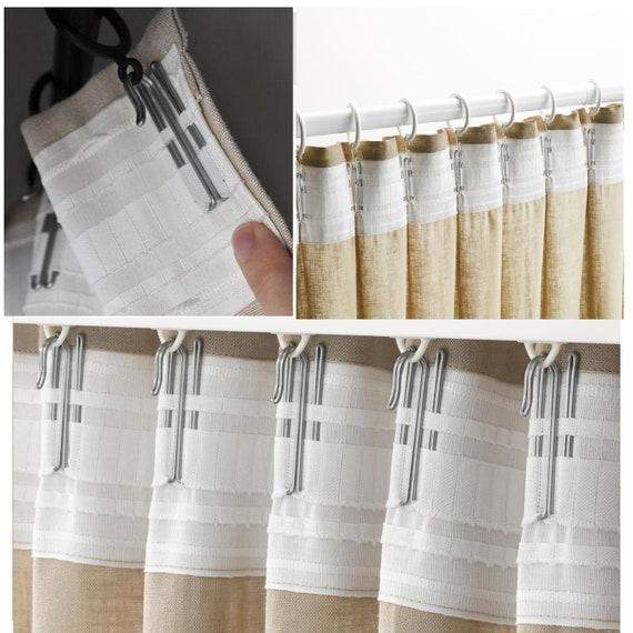 Add Curtain Tape With Hooks for Ceiling Track System or Rods - Etsy