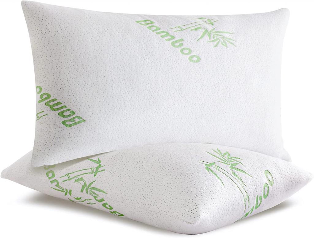 Amazon.com: SHENGHOME Miracle Bamboo Shredded Memory Foam Pillow Standard Size Set of 2, Cooling Bed Pillows with Washable Bamboo Rayon Zipper Cover for Sleeping Back Stomach and Side Sleeper(Standard 2 Pack) :