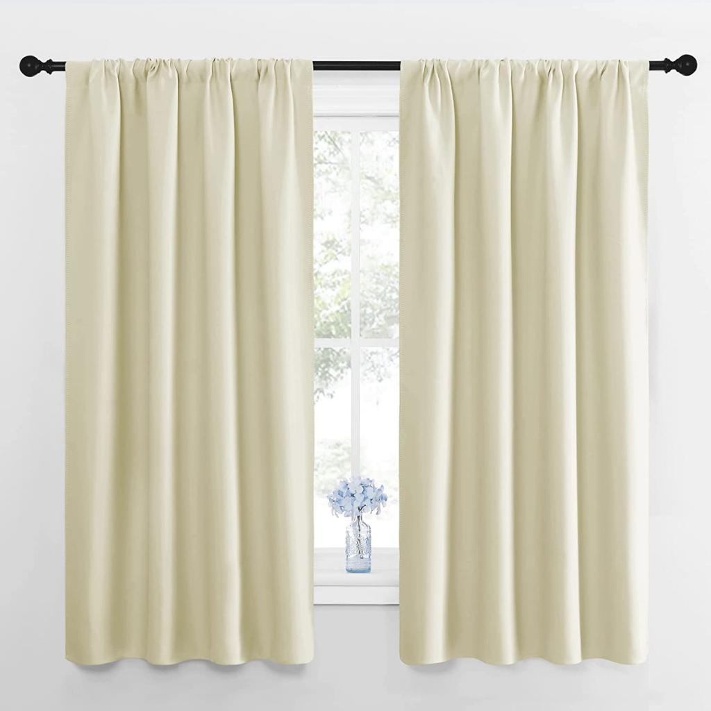 Amazon.com: Rod Pocket Curtains for Window Living Room and Bedroom with Easy Rod Pocket Hanging and Looking beutifull Polyester Blend Febric Ivory,(Wide 42 Inch by 84 Inch Long-2 Pannels Combined Size) :
