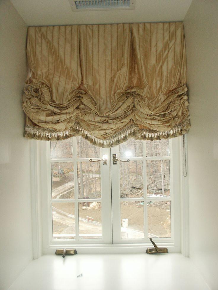 Gathered Balloon Shade with Tassel Fringe | Window treatments bedroom, Curtains, Curtains living room