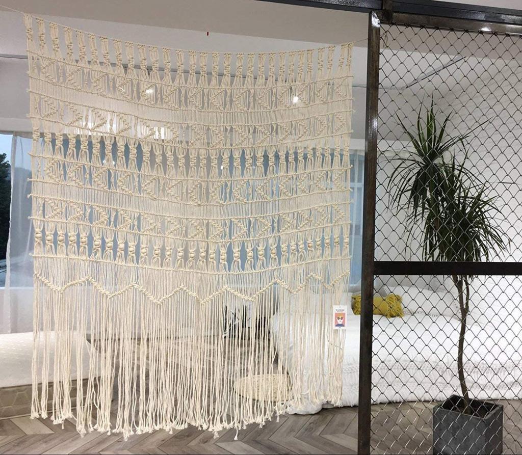 Amazon.com: Macrame Curtain Macrame Wall Hanging Boho-inspired Touch Window Curtain,52"Wx56"H : Home & Kitchen