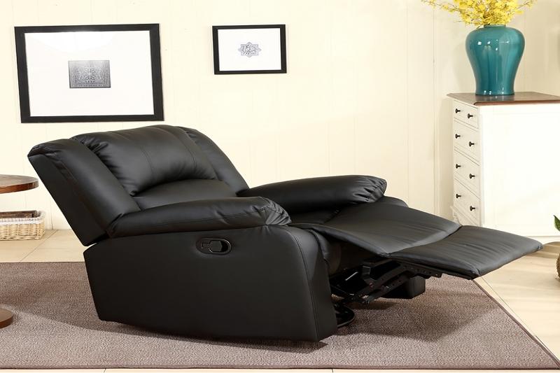 Comfortable Home Decor: Belleze Swivel Glider Faux Leather Rocker Recliner - Krostrade