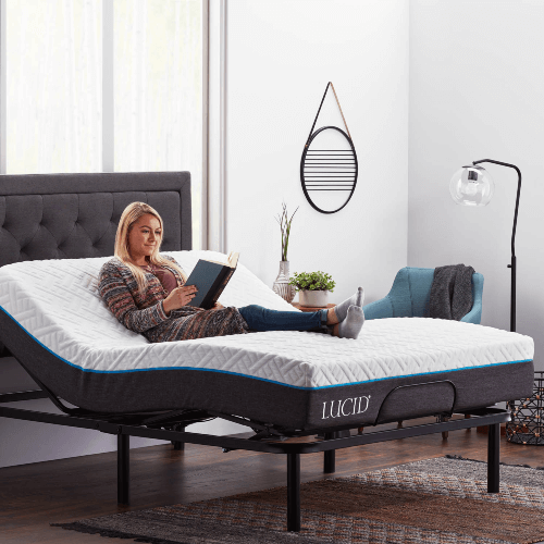 Lucid Basic Remote Controlled Adjustable Bed Base Heavy Duty Steel Multi Position (Multiple Sizes)(750 Lbs Weight Capacity) - Rollaway Beds Shipped Within 24 Hours