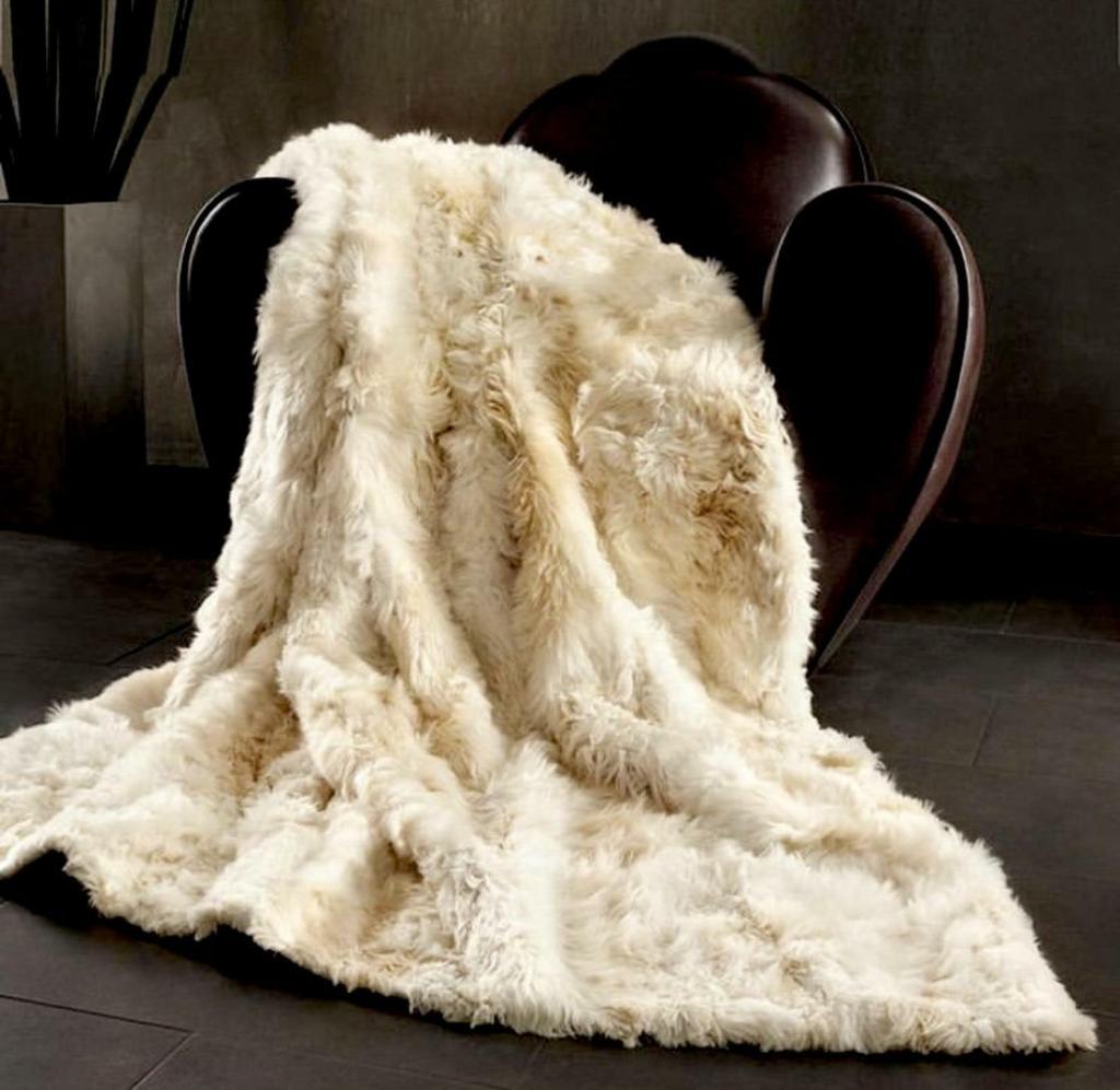 Luxurious Alpaca Fur Throw Champagne, Real fur alpaca blanket throw warm & soft | eBay