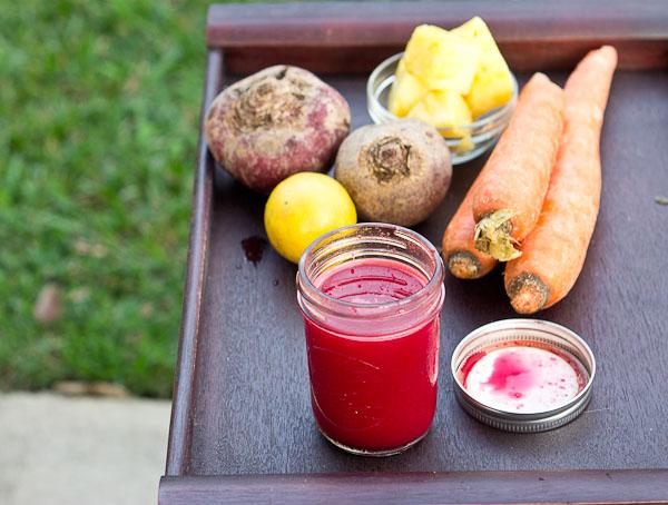 The Early Riser: Beet, Pineapple, Carrot, and Lemon Juice