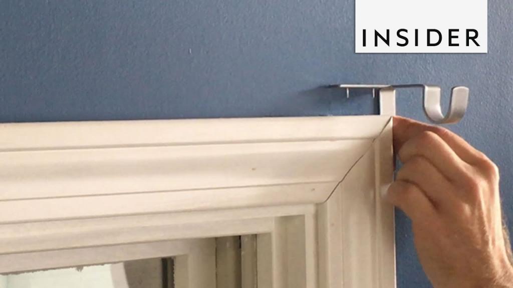 How To Hang Curtains Without Holes In The Wall - YouTube