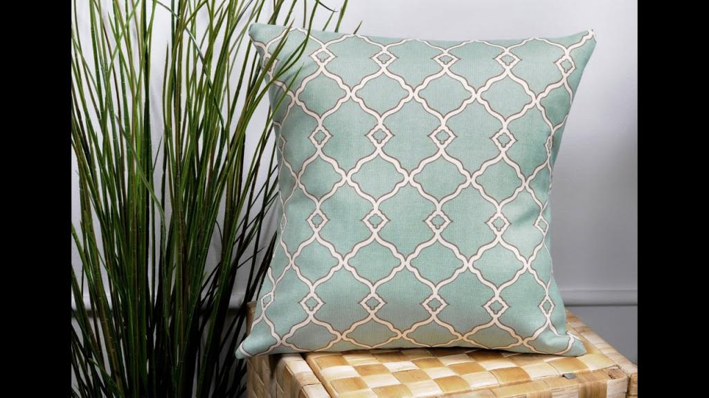 DIY No Sew Pillow Tutorial with Outdoor Fabric - YouTube