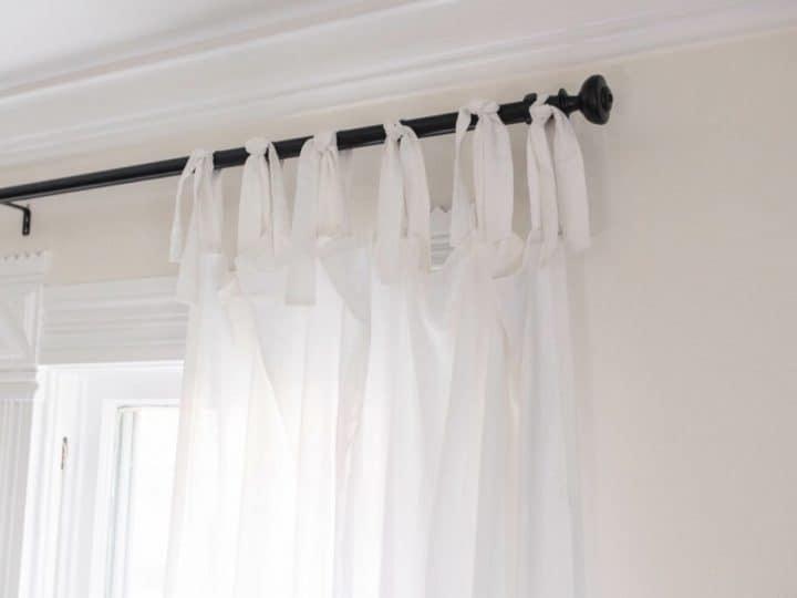How To Make Curtains - Tie-Top Curtain Tutorial - Farmhouse on Boone