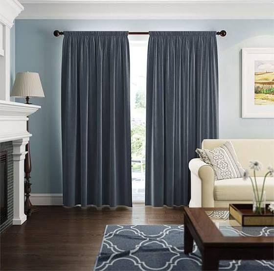 blue grey walls what color curtains | Green curtains, Curtains living room, Blue grey curtains