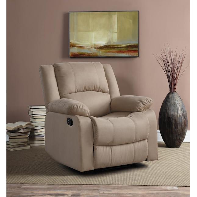 Relax A Lounger Beige Microfiber Recliner in the Recliners department at Lowes.com