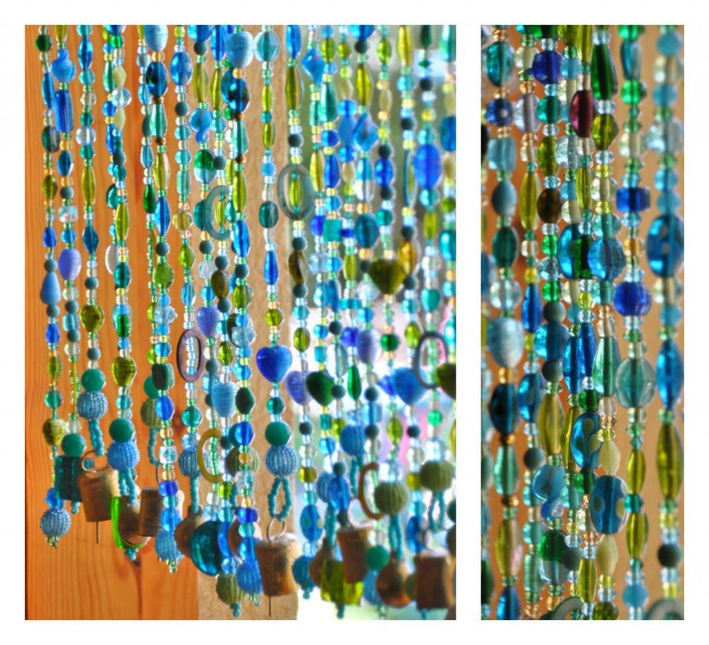 Blue Beaded Curtains-beaded Door Curtains-door Beaded - Etsy