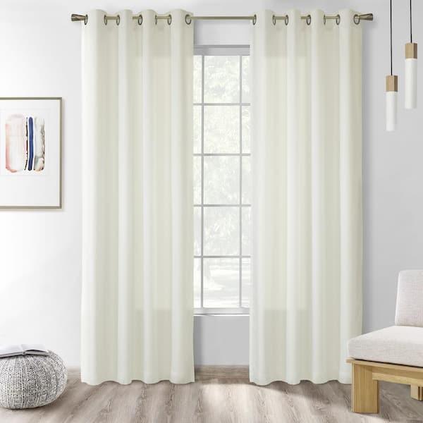 Rhapsody Lined Room Darkening Grommet Curtain Panel 104 in. W x 63 in. L in Ivory 70490008-190160 - The Home Depot