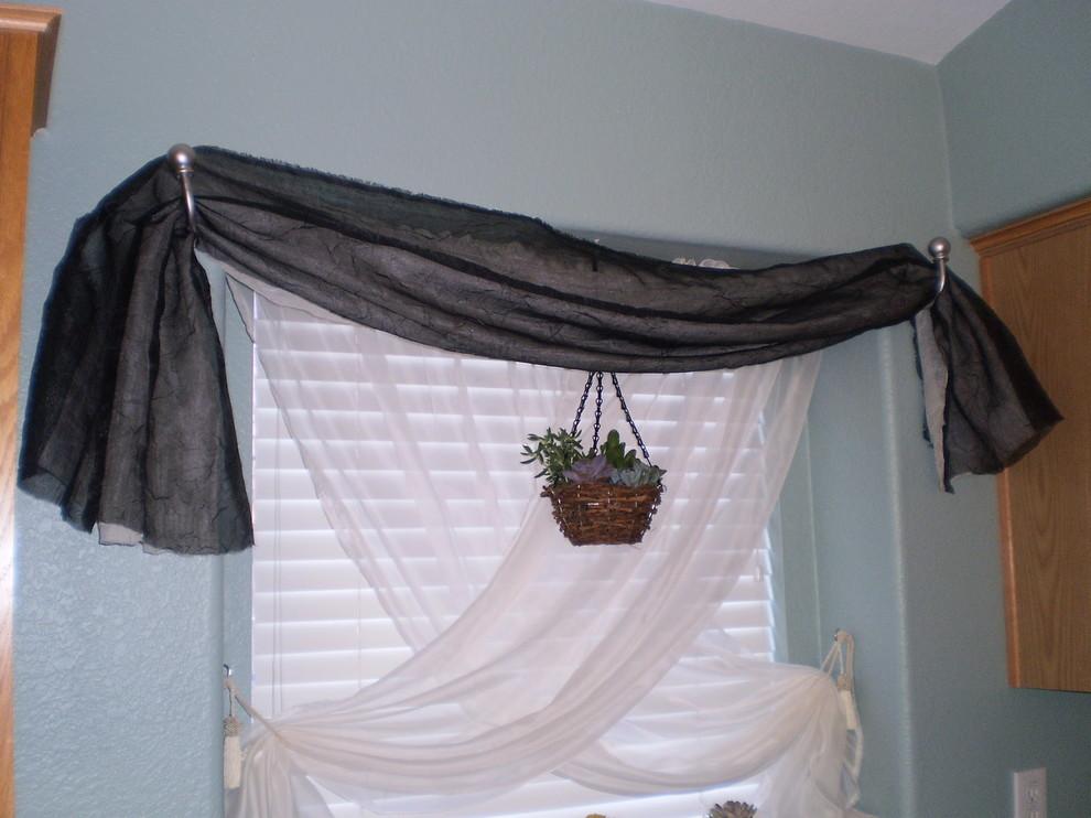 How to keep window scarves from sagging in sconces
