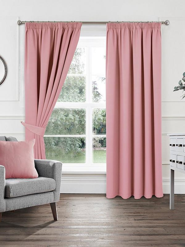 Woven Pleated Blackout Curtains | very.co.uk
